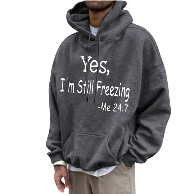 Birdeem Men's Hoodie Letter Rinted Pullover Long-Sleeved Top Hooded Sweatshirts