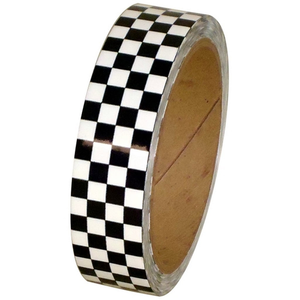 Laminated Checkerboard Outdoor Vinyl Tape 1" X 18 Yard Roll White
