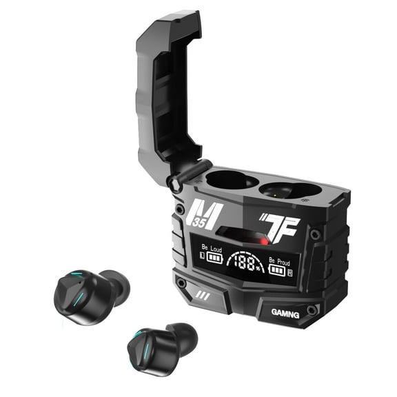True Wireless Gaming Earbuds Bluetooth 5.3,Low Latency Audio Sync 360° Surround Sound,ENC Noise Cancelling HD Voice Call,LED Power Display Large Battery Case,IPX4 Waterproof Sports Headset