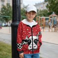 thumbnail image 4 of Xixirimido Cow Cowhide Red Printed Kids Hoodies for Boys Girls Zip Up Jacket with Pocket Teens Long Sleeve Hooded Sweatshirt Fall Winter Pullover Top for 9-11 Years, 4 of 7