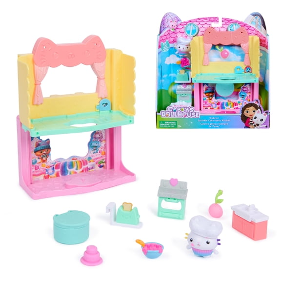 Gabby's Dollhouse Cakey's Sprinkle Cake-tastic Kitchen, Figure, Accessories & Surprise Toy