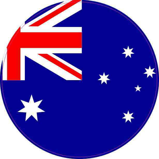 Australia Flag Metallic Bumper Sticker Decal Prismic 4 x 3 Inches 