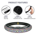 thumbnail image 6 of Elastic Steering Wheel Cover, Y2K aesthetic grid butterfly Stretch Thickening Car Steering Wheel Cover Women Men, Steering Wheel Protector Universal 15 in, 6 of 7