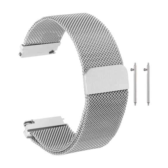 Uxcell Stainless Steel Mesh Watch Band 22mm Quick Release Metal Replacement Watch Strap with Magnetic Buckle for Men Women, Silver Tone