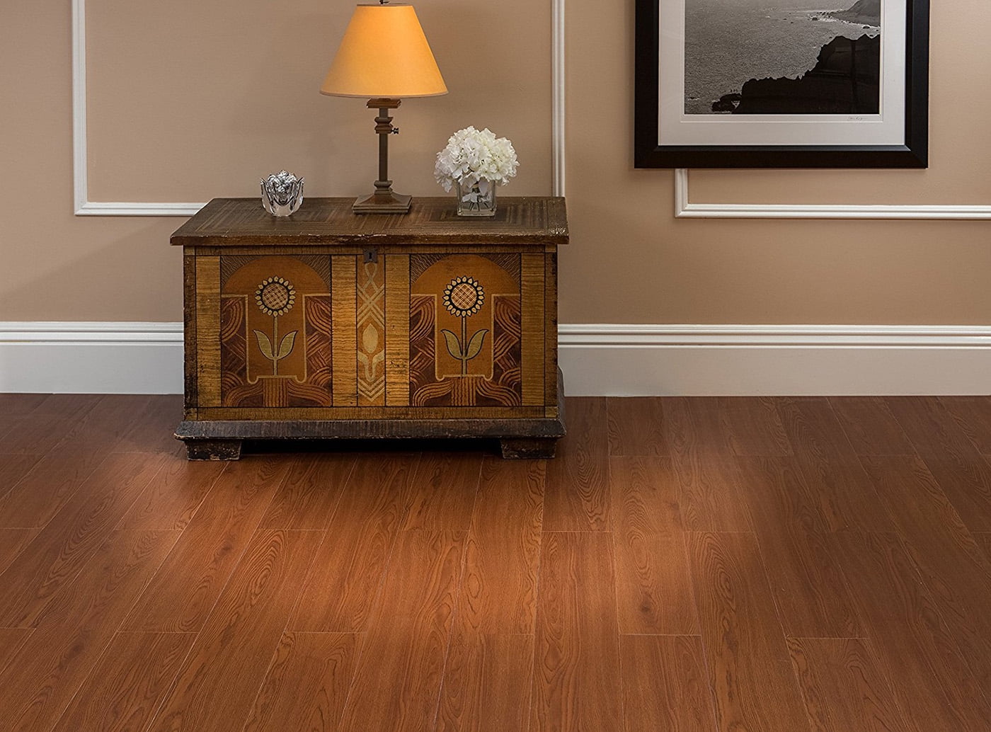 Floor Planks Do it Yourself Peel N' Stick Vinyl Wood Look Planks (6" x 36", Walnut)