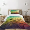 thumbnail image 3 of Ambesonne Modern Quilted Bedspread Set 2 Pcs, Abstract Bird and Branch, Twin Size, Multicolor, 3 of 6