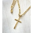 thumbnail image 2 of Bintu 18K Gold Figaro Cross with Bevel Edges, Gold plated Necklace for 5MM Cuban Link Chain for Men & Boys, 2 of 5