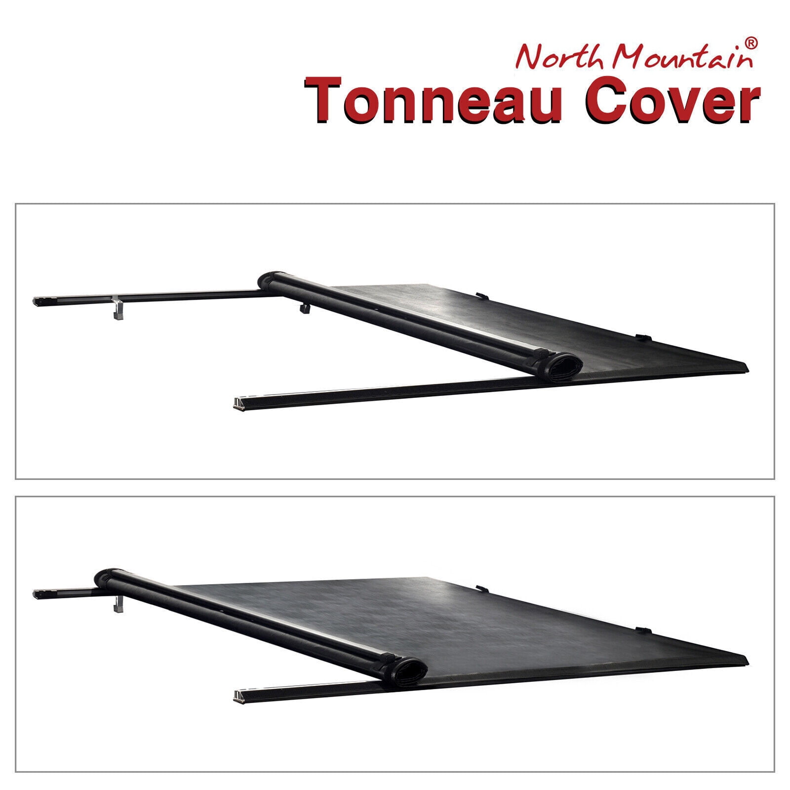 Black Soft RollUp Tonneau Cover Assembly Fit 1622 5' Fleetside