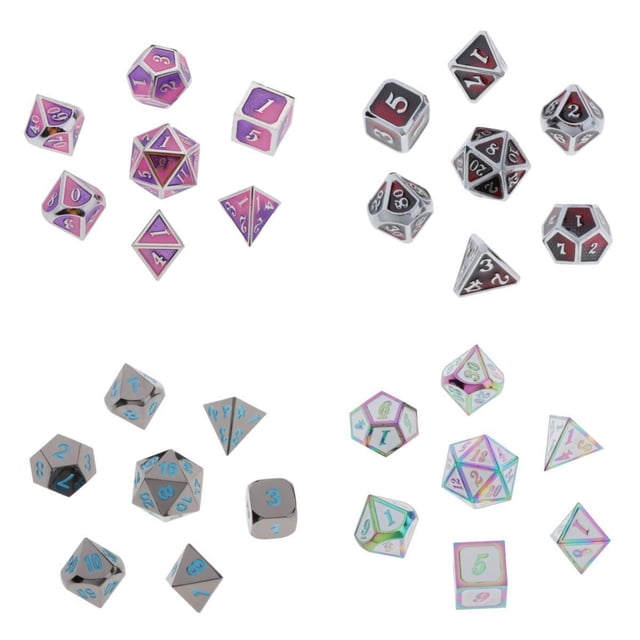 49 piezas de dados poliédricos Zulema de aleación de zinc para escamas de dragón D&D RPG