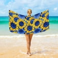thumbnail image 3 of Blue Yellow Sunflowers Beach Towel Oversized 74"x37" Pool Towels Soft Absorbent Extra Large Quick Drying for Bathroom, 3 of 5