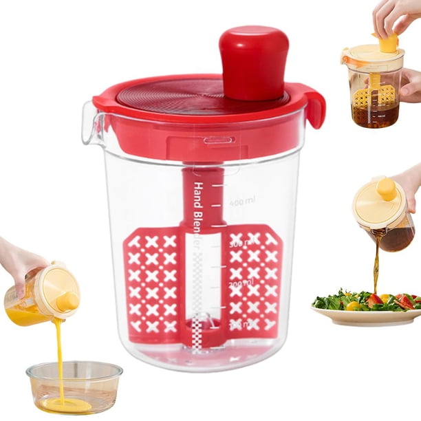 TQEHS Con taza mezcladora de líquidos para huevos a escala, mezcladora de condimentos para el hogar, mezcladora multifunción M4H1