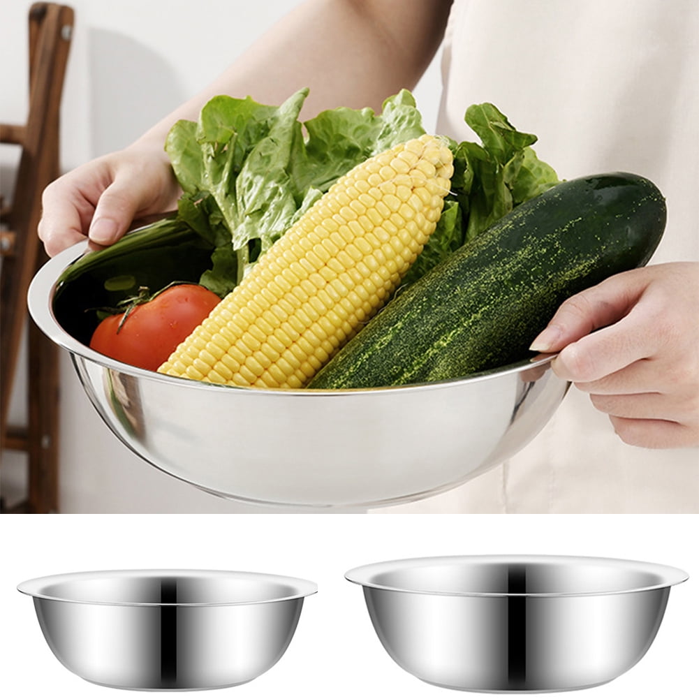 Stainless Steel Bowl,1.5QT Salad Bowl,Metal Bowls,Stainless Steel Basin,Heavy Duty Deeper Edge Mirror Finish Dishwasher Safe Bowl S 