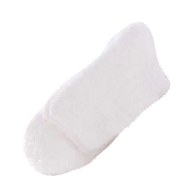 Chaussettes d'Intérieur Demi-Peluche, Bas de Sol Chauds Unis, Chaussettes Décontractées pour Hommes à la Maison, Chaussettes Douces Épaisses Résistantes au Froid pour le Pied pour Repos Intérieur Loisirs Chaussettes de Maison Confortables et Chaudes, Blanc
