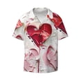 thumbnail image 5 of Daiia Textured Heart Abstract Art Men's Linen Shirts Short Sleeve Casual Shirts Button Down Shirt for Men Beach Summer Wedding Shirt-Small, 5 of 6