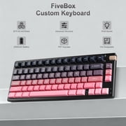 75% Wireless Mechanical Keyboard, 3-Mode BT5.0/2.4GHz/USB-C Hot Swappable Custom Keyboard with Knob, Mechanical Gaming Keyboards with RGB Backlit for PC/Tablet/PS/Xbox, Black