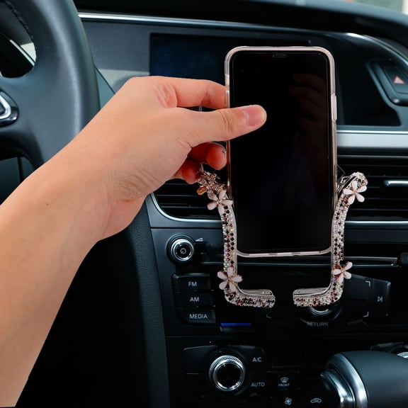 Raindrops  Mobile Phone Navigation Bracket Pink Car Holder Bling Air Miss