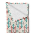 thumbnail image 2 of Ethnic Soft Flannel Fleece Throw Blanket, Traditional Local Design Elements, Cozy Plush for Indoor and Outdoor Use, 50" x 60", Coral Turquoise White, by Ambesonne, 2 of 5