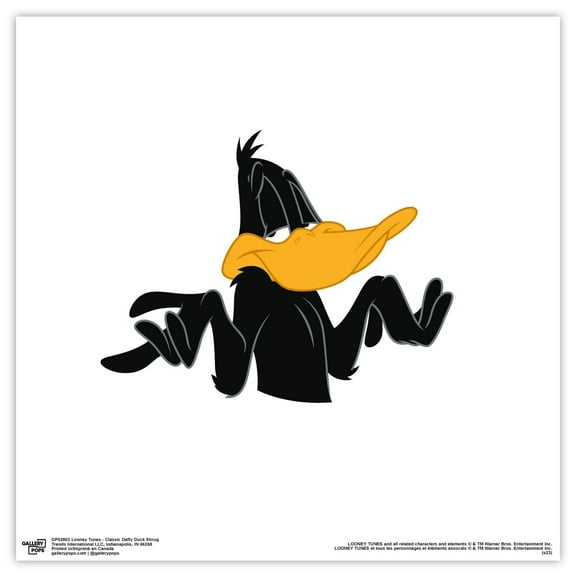 Gallery Pops Looney Tunes - Classic Daffy Duck Shrug Wall Art, Unframed Version, 12" x 12"