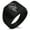 Black, variant on Stainless Steel Howling Mad Wolf Geometric Pattern Biker Style Polished Ring