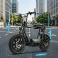 thumbnail image 3 of SANOPY 750W Electric Scooters with Seat for Adults&Teens, 20mph Top Speed, 30 Miles Max Range , Rugged 16" Air-Filled Tires, Commuting Electric Motorcycle with Large Capacity Basket, Black, 3 of 8