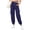 Dark Blue, variant on Women's Lightweight High Waist Casual Pants with Pockets Relaxed Fit Soft Lounge Trousers for Everyday Comfort