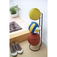 thumbnail image 3 of Free Standing 3-Tier Basketball Storage Rack Vertical Display Stand for Volleyball Sports Equipment, Convenient Black, 3 of 5