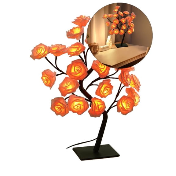 Yoloke Rose Tree Lamp Colorful Light Up LED Rose Tree Table Lamp USB Operated Lighted Tree Gifts for Valentine's Day Wedding Anniversary Birthday Mother's Day Bedroom Decoration