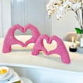 thumbnail image 3 of Figura de resina con forma de corazón y gesto de amor con purpurina, escultura para escritorio, estantería, adorno decorativo, 3 of 8