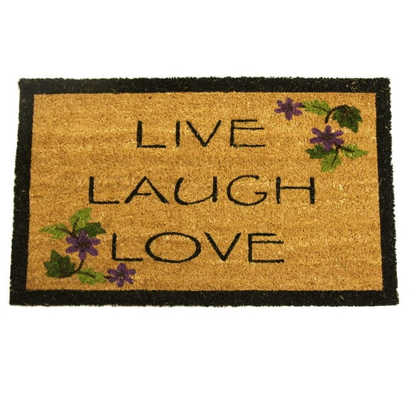 Rubber-Cal  "Live, Laugh, Love" Novelty Contemporary Doormat, 18 x 30-Inch