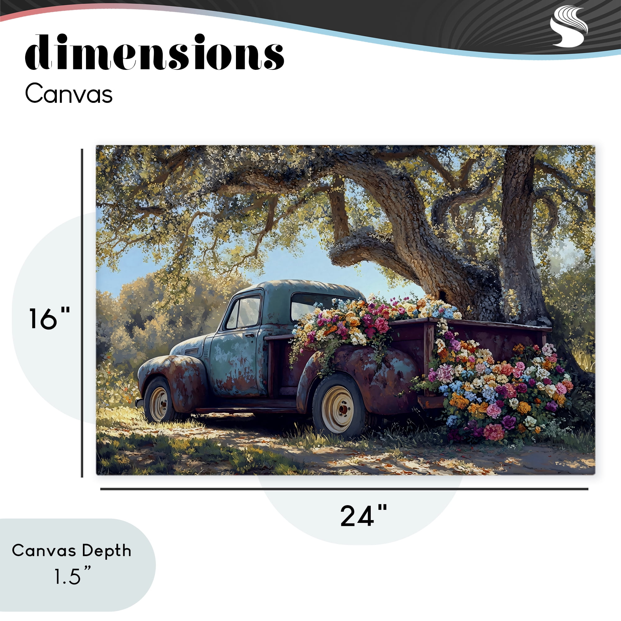 Stupell Industries Repurposed Truck Filled with Flowers Canvas Wall Art, design by Franklyn Gregory