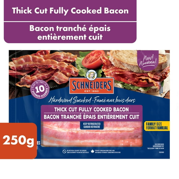 Schneiders Thick Cut Fully Cooked Bacon, 250 g
