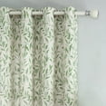 thumbnail image 4 of VOGOL Green Leaves Printed Farmhouse Window Treatments, Light Filtering Grommet Polyester Drapes for Bedroom, 52"x 84", One Panel, 4 of 8