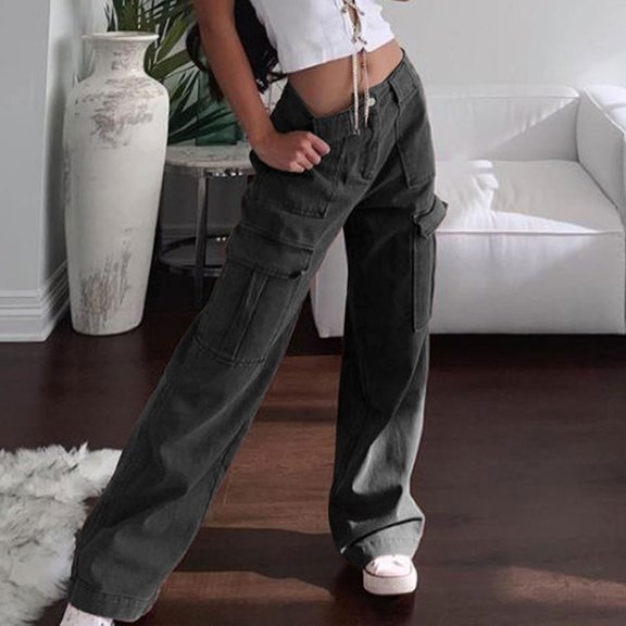 Vedolay Buttons for Jeans Women's 2023 High Waisted Wide Leg Stretchy Bell Bottom Jeans,Black S