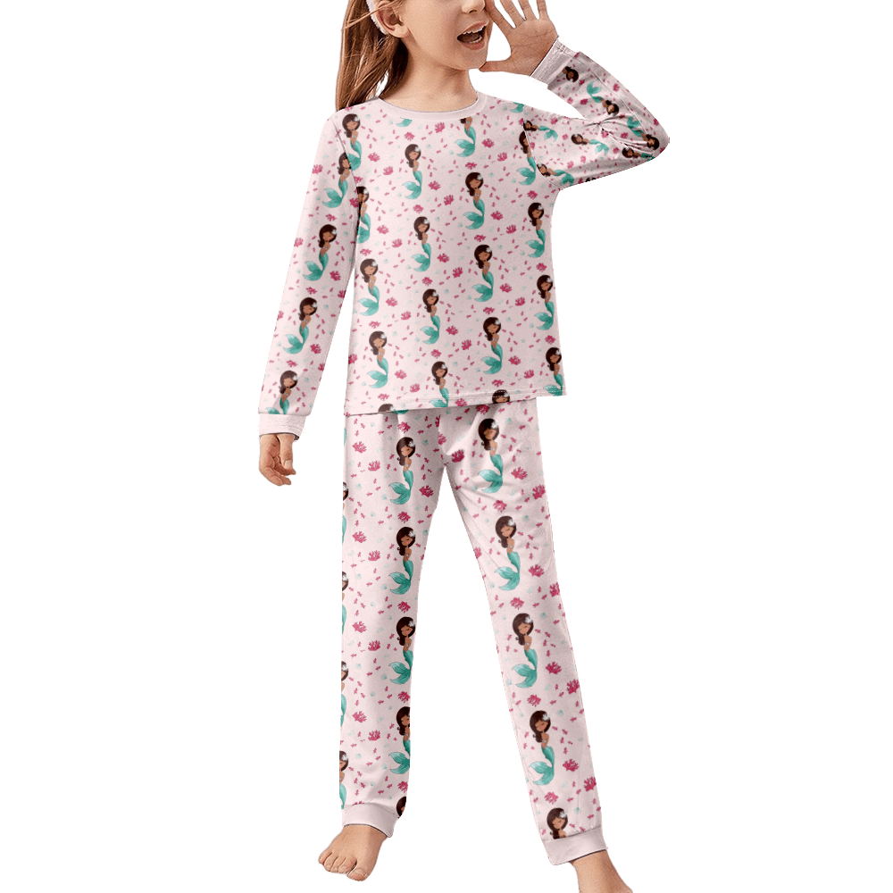 Kids Pajamas Set Mermaid Likable Attractive Attractive Design Long