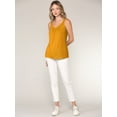 thumbnail image 5 of Made by Johnny Women's Summer Sleeveless Pleated Back Closure Casual Tank Tops S MUSTARD, 5 of 6