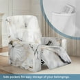 thumbnail image 2 of SCRAWLGOD Marble Print White Recliner Chair Covers 4-Pieces, Stretch Recliner Cover for Living Room Recliner, Washable Reclining Chair Cover Soft Furniture Protector for Pets, 2 of 7