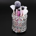 thumbnail image 4 of Bling Portavasos Organizador, Bolígrafo Lápiz Escritorio de oficina Mesa Decorativo Diamante de imitación Cristal Brillo Hogar Dormitorio Vanidad Maquillaje Pincel Contenedores Plata Cristal jinwen porta brochas de maquillaje, 4 of 8