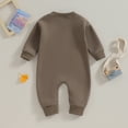 thumbnail image 5 of Douhoow Newborn Baby Fleece Sweatshirt Romper Infant Boy Girl Solid Color Long Sleeve Jumpsuit Fall Warm Bodysuits, 5 of 7