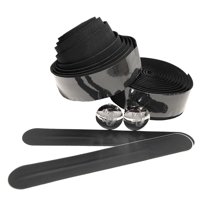 EVA Road Bike Black Handlebar Tape, Bicycle Handle Bar Cycling Wraps w/ End Caps
