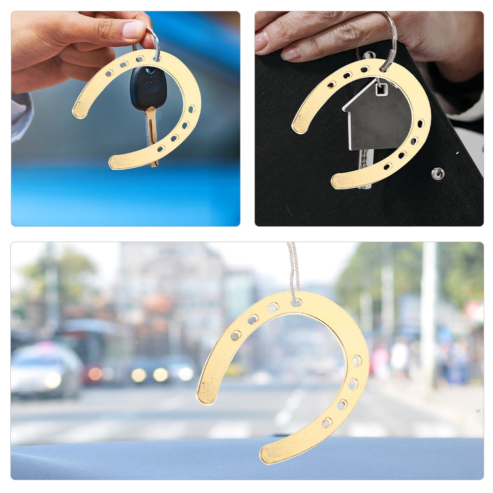 15 Pcs Lucky Horseshoe Keychain Small Key Ring Pendant Decor for Wedding Key Rings DIY DIY Horseshoes Pendants Office