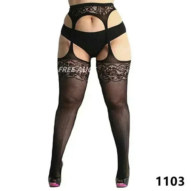 Porte-jarretelles en Résille Bas Collants Cuisse Haute Été Aguichant Chaud 1103 Taille Unique