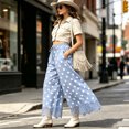 thumbnail image 5 of Lace Wide Leg Pants for Women 2026 Spring Summer Cropped Lightweight Casual Pants with Pockets, 5 of 8