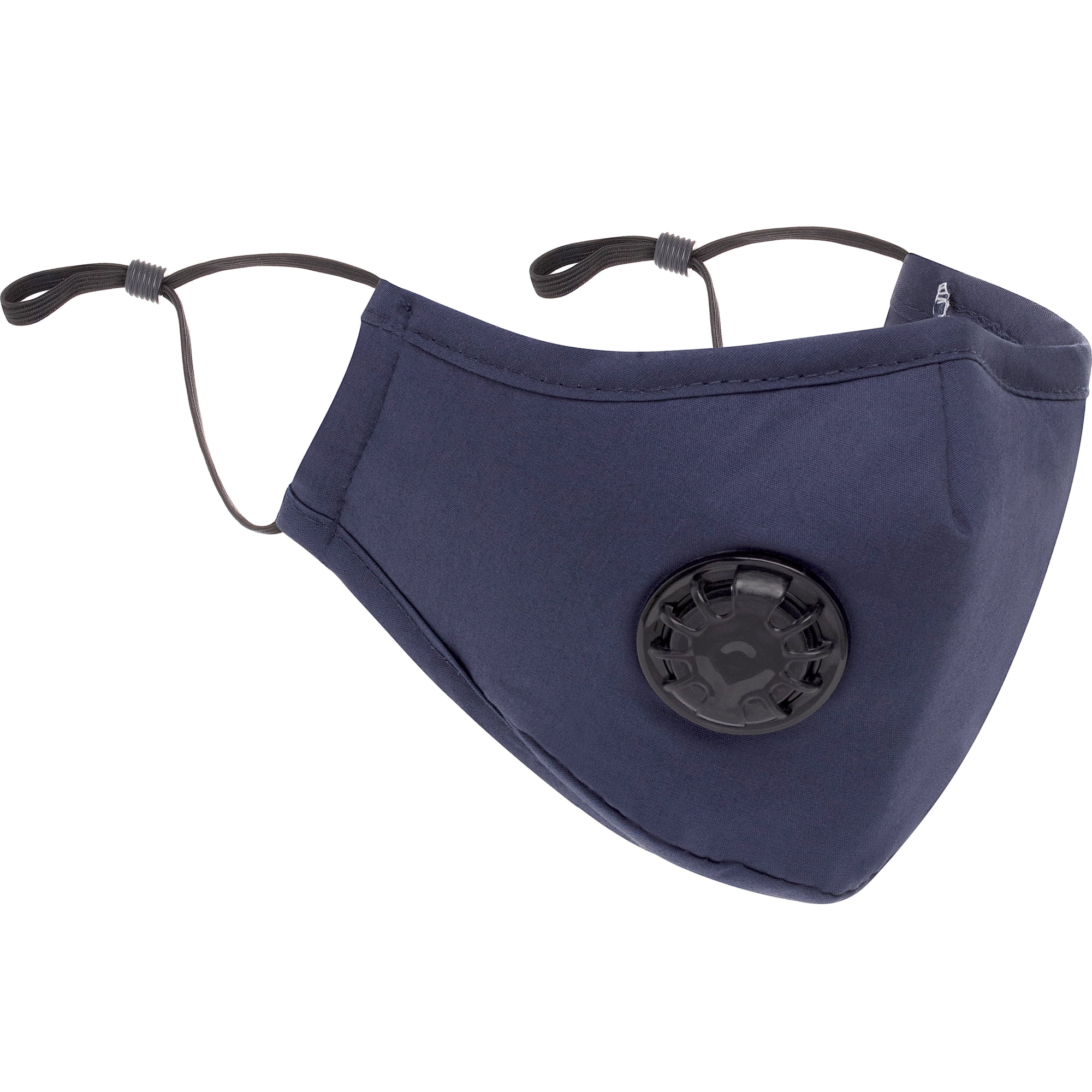 Hit Notion PM 2.5 Mask Blue - Reusable Washable Cotton Face Mask - 4 Pieces with 8 Filters - Adjustable Ear Bands and Nose Bridge - Removable Air Valve Protects Against Pollutants and Other Airborne Particles