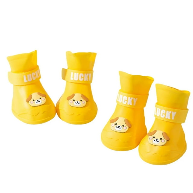 Cartoon Dog Rain Boots Silicone Pet Shoes for Outdoor
