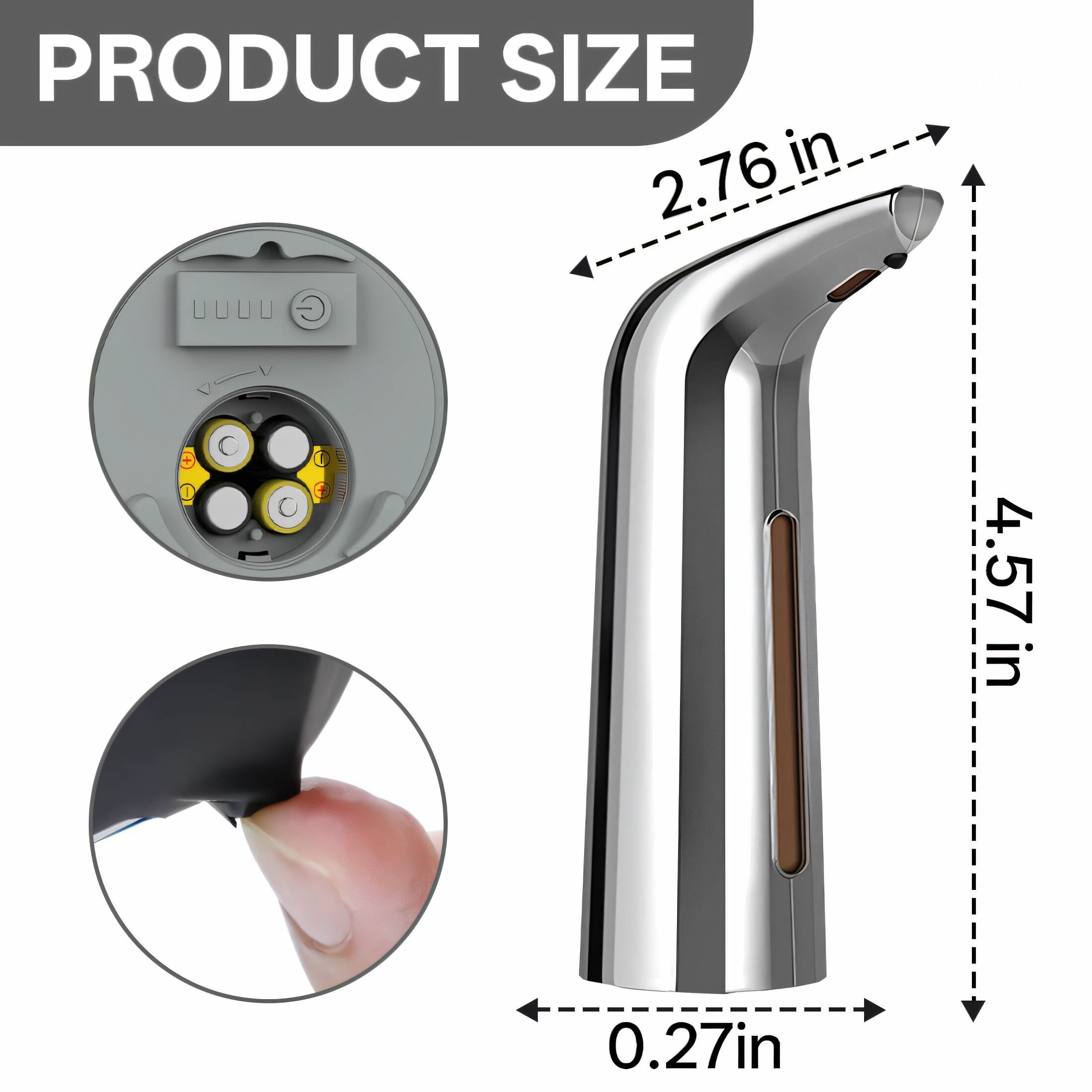 ACDANC Touchless Soap Dispenser,Touchless Operation Dish Soap Dispenser for Kitchen,400ML Automatic Soap Dispenser Touchless,Silvery