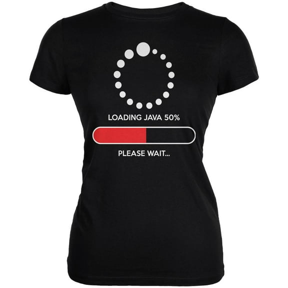 Installing Java Coffee Funny Black Juniors Soft T-Shirt - Large