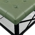 thumbnail image 4 of Partner Furniture Leather-Like Upholstered Coffee Table in Green, 4 of 9