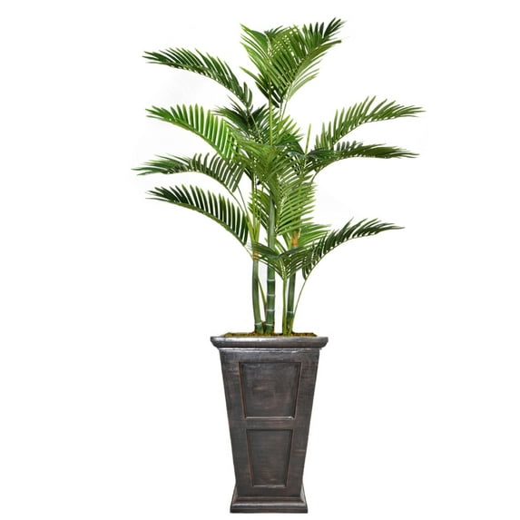 Vintage Home Artificial Faux Real Touch 67" Tall Palm Tree With Burlap Kit And Fiberstone Planter