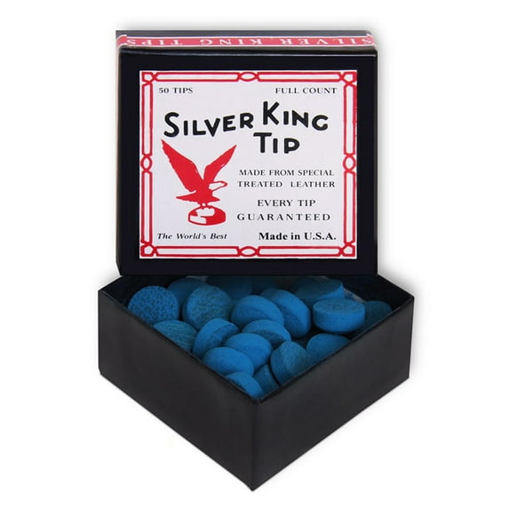 Silver King Billiard Pool Cue Tips - 1 box - 50 tips - Choose your size