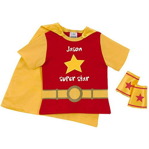 Sandra Magsamen Personalized Toddler Boy Super Star T-Shirt and Cape Combo, Red